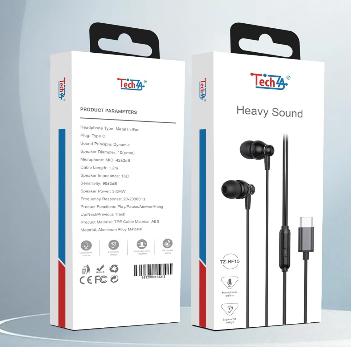 Techza TZ-HF15 Type-C Wired In-Ear Earphones