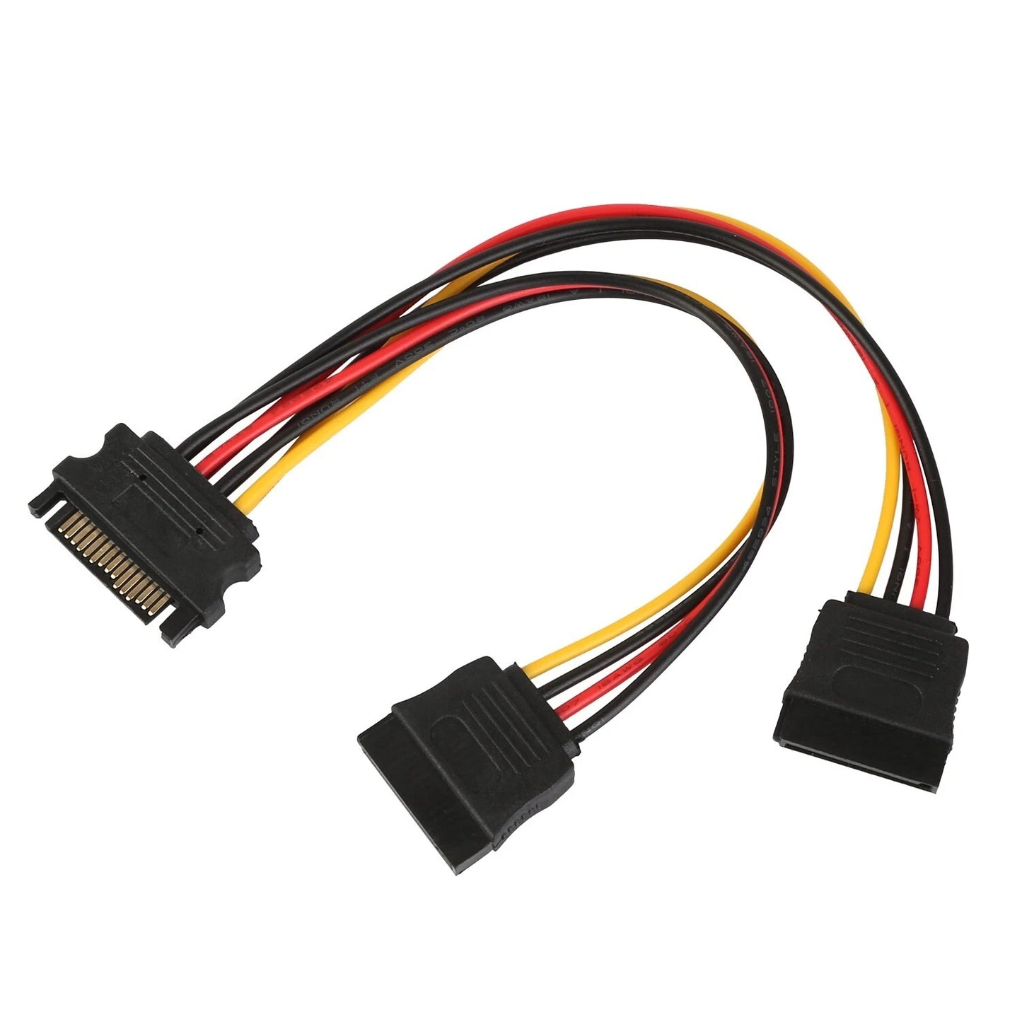 POLLEN 2x SATA Power 15 pin Y Splitter Cable Adapter Male to Female for HDD Hard Drive