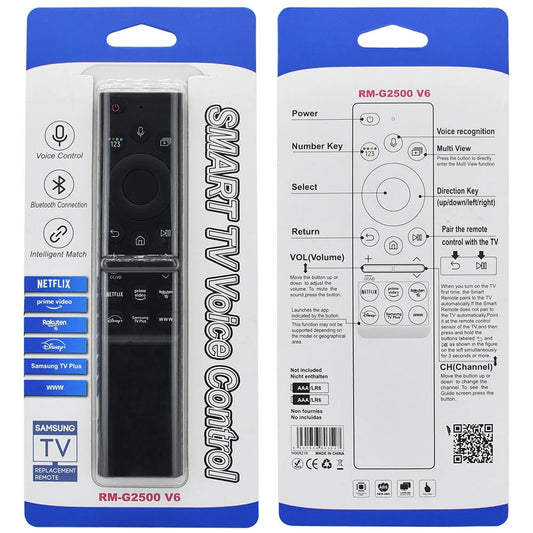 Replacement Samsung Crystal UHD 4K Smart TV Remote - RM-G2500 V6