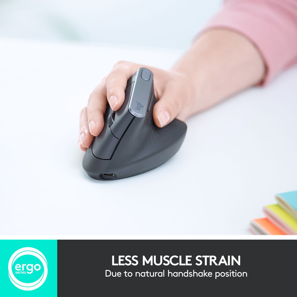 Logitech MX Vertical Advanced Ergonomic Wireless Mouse Grey