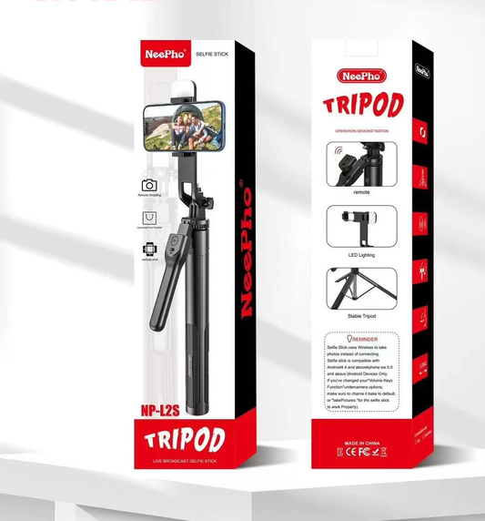 NeePho NP-L2S Selfie Stick Tripod Stand with LED