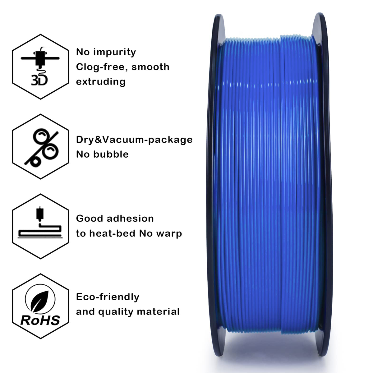 PETG 3D Printer Filament 3D Printing Material 1.75mm 330m Each