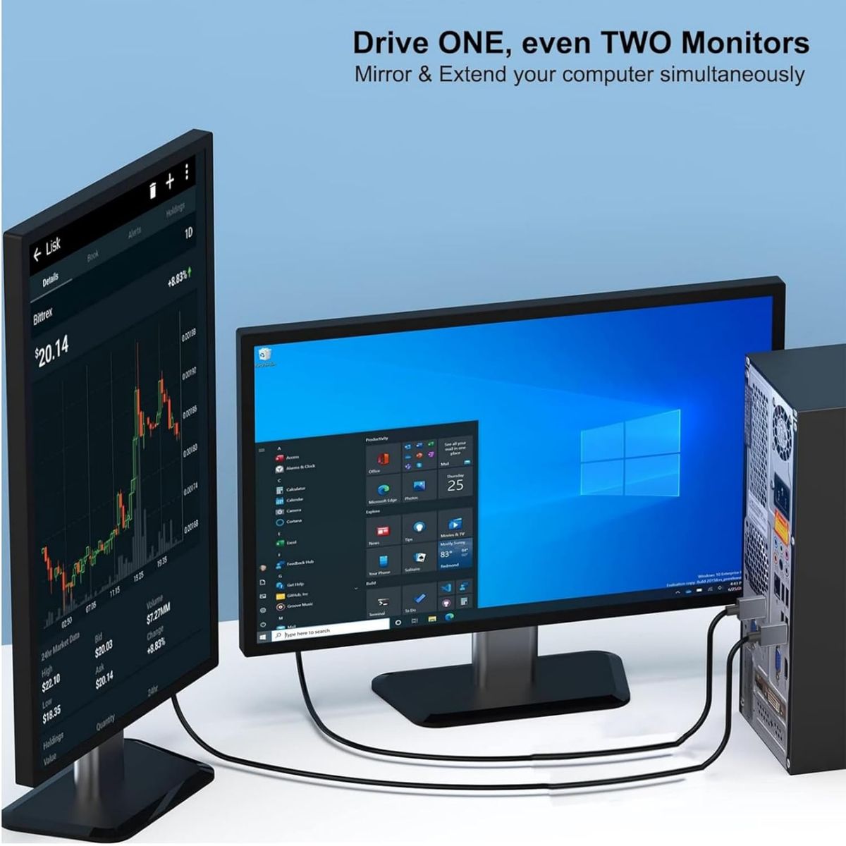 Pollen USB 3.0 to HDMI Cable FHD @60MHz with Built-in Drivers - 1.8m