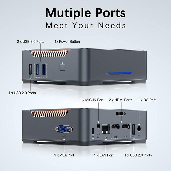 Decibell GK3 Mini PC N97, 8GB RAM, 256GB SSD, Windows 11 Pro