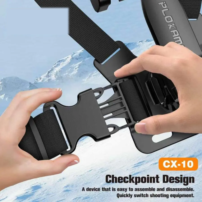 Plokama CX-10 Action Camera Chest Mount Harness Strap for Gopro & Phones