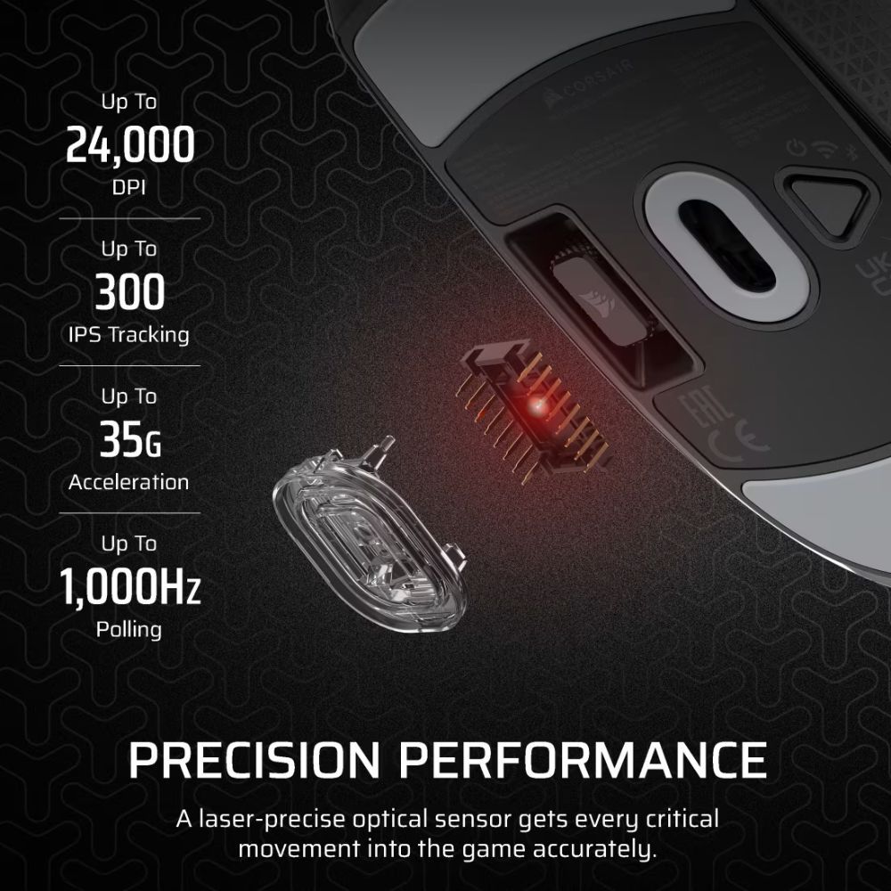Corsair M55 Lightweight Wireless Gaming Mouse - Black