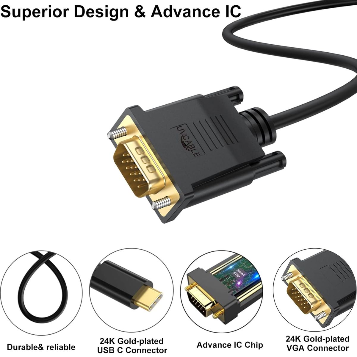 Pollen Hdmi To Vga Cable Black - 1.8m