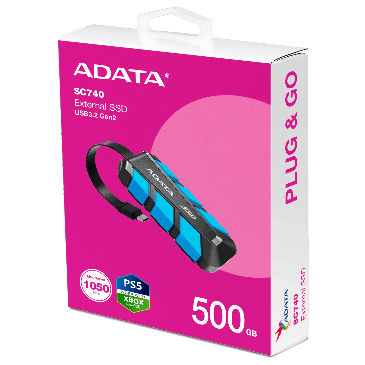 Adata SC740 USB Type C 500GB External SSD