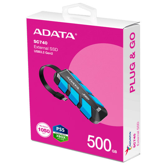 Adata SC740 USB Type C 500GB External SSD