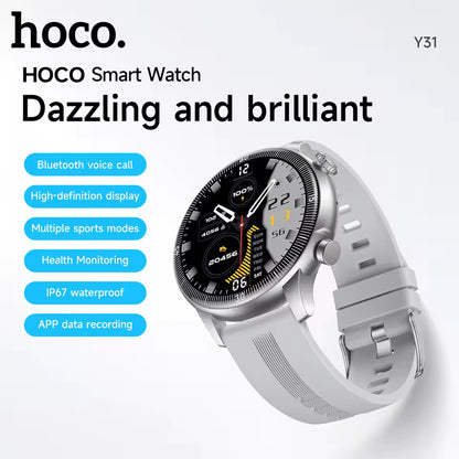 Hoco Y31 Smart Watch Bluetooth 5.3, AMOLED Display & IP68 Waterproof