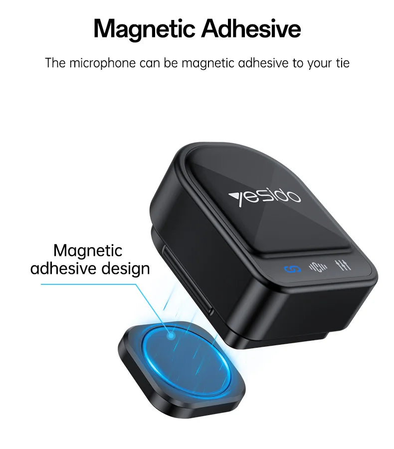 Yesido KR19 2 in 1 Magnetic Lavalier Wireless Microphone