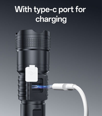 Yesido Telescopic Zoomable LED Flashlight Rechargeable with Digital Display