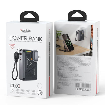YESIDO (YP89) 5-IN-1 Fast GaN Charger & 10,000mAh 22.5W Power Bank