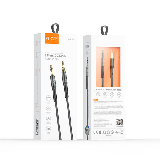 VIDVIE AL1110 3.5mm AUX Audio Cable - Braided Stereo Cable (1.8m)