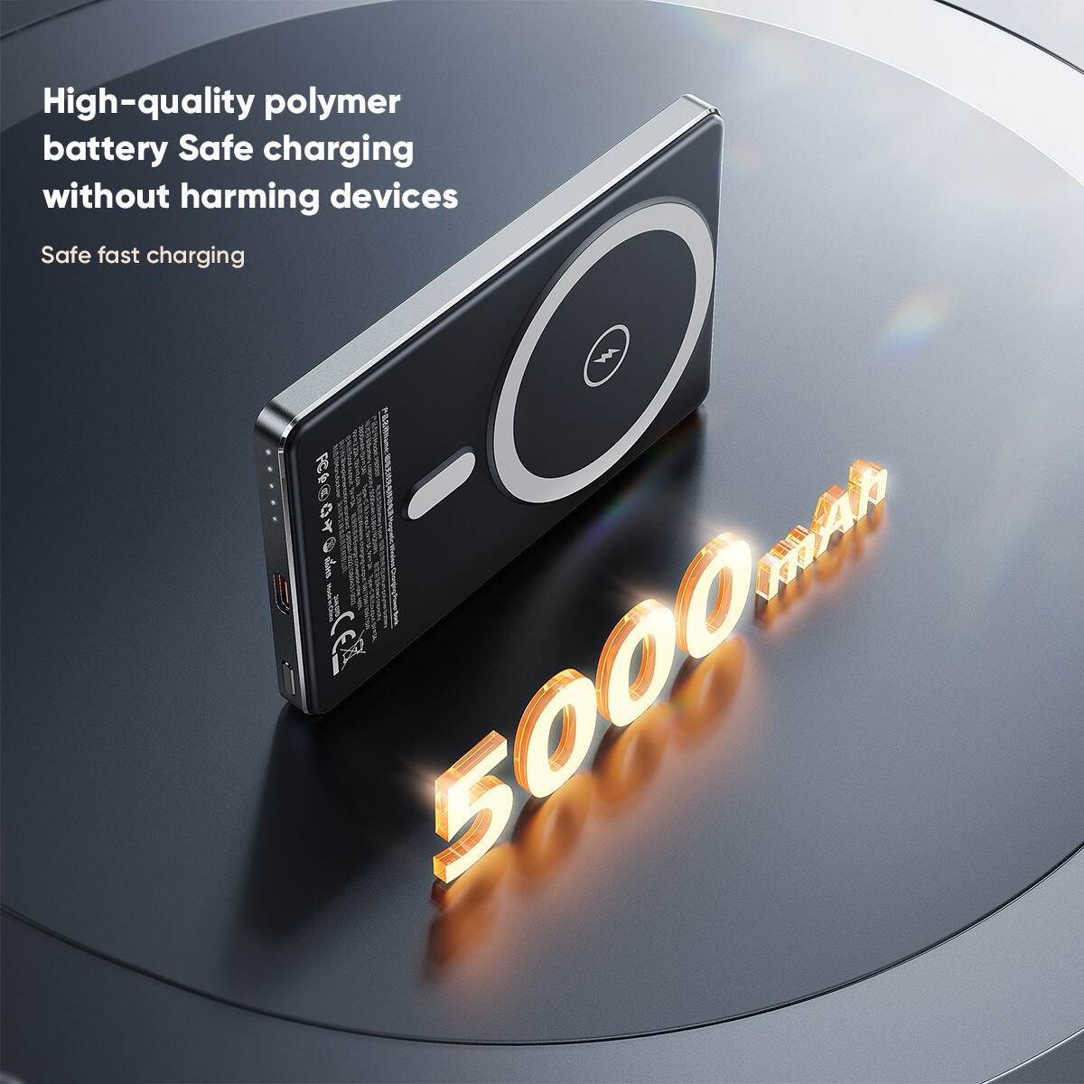 VIDVIE (PB7007) 5000mAh Ultra-thin Magnetic Wireless Charging Power Bank