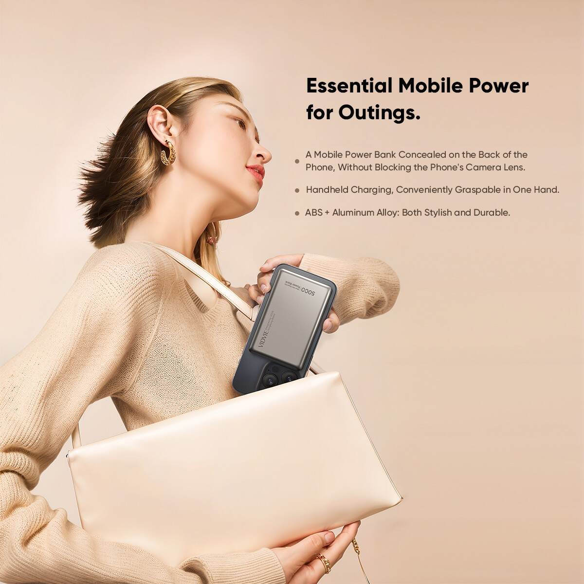 VIDVIE (PB7007) 5000mAh Ultra-thin Magnetic Wireless Charging Power Bank