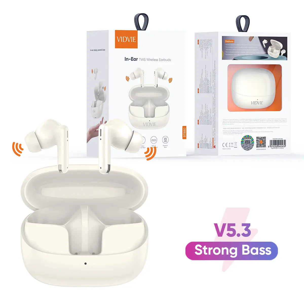 VIDVIE BT880 In-Ear (TWS) True Wireless Premium Earbuds