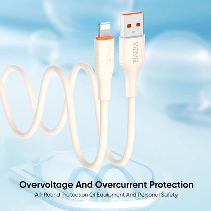 VIDVIE CB4050T Silicone USB to Lightning Charge &  Data Cable