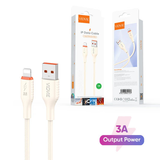VIDVIE CB4050T Silicone USB to Lightning Charge &  Data Cable