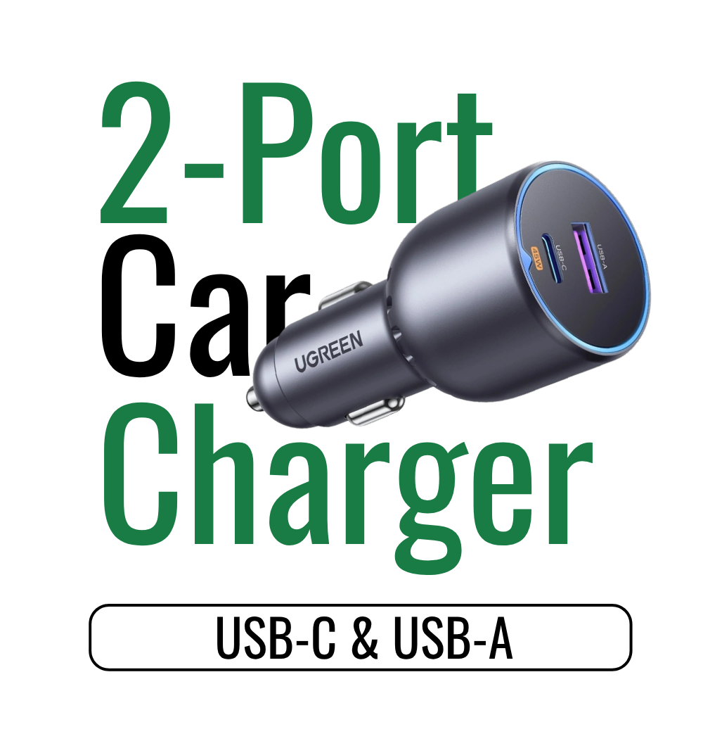UGREEN 63W Type-C + USB A Fast Car Charger
