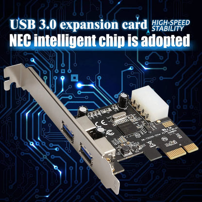 PCI Express to 2 Port USB 3.0 Adapter