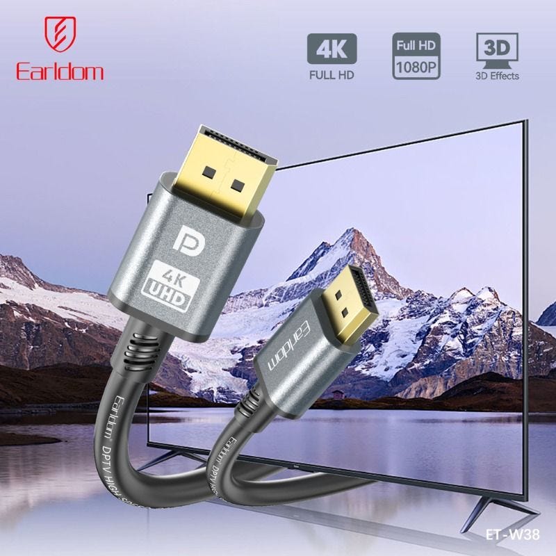 Earldom W38 4k@60Hz DisplayPort to DisplayPort Cable, 2 Meter