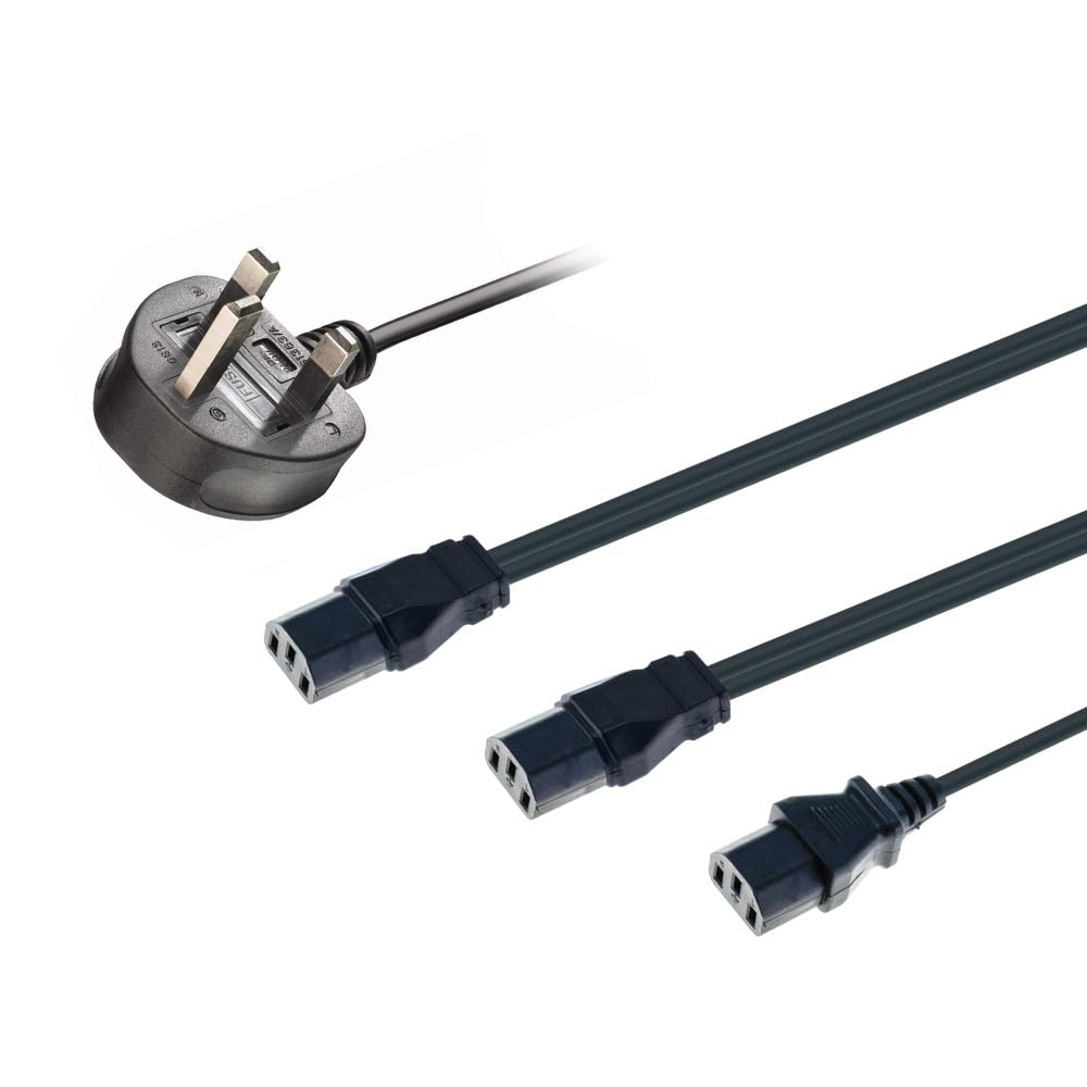 Pollen  IEC13 Dedicated 3 Headed Power Cable - 3.8M