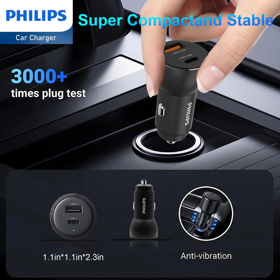 Philips Dual Port Car Charger - 36w