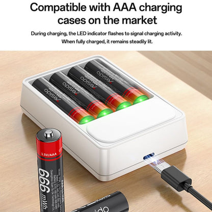YESIDO YP98 4Pcs 1.5V  AAA Rechargeable Lithium Batteries - Type-C Direct Charging