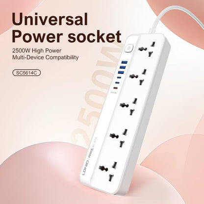 LDNIO SC5614C 5 Way Outlets Power Strip Universal Extension Socket