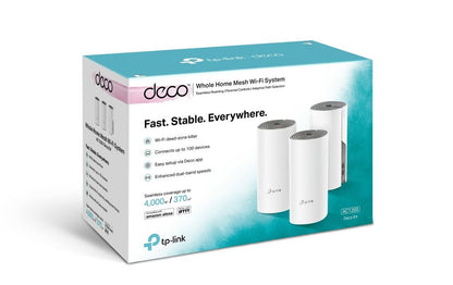 Tp-Link Deco E4 3 pack AC1200 Whole Home Wifi System 2 x 10/100 Lan Ports