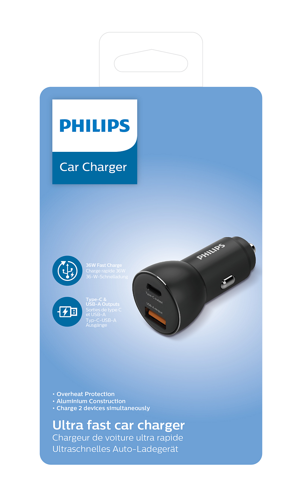 Philips Dual Port Car Charger - 36w