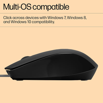 HP 150 Wired Optical Mouse Black