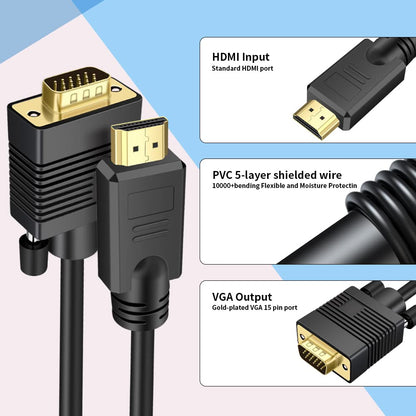Pollen Hdmi To Vga Cable Black - 1.8m