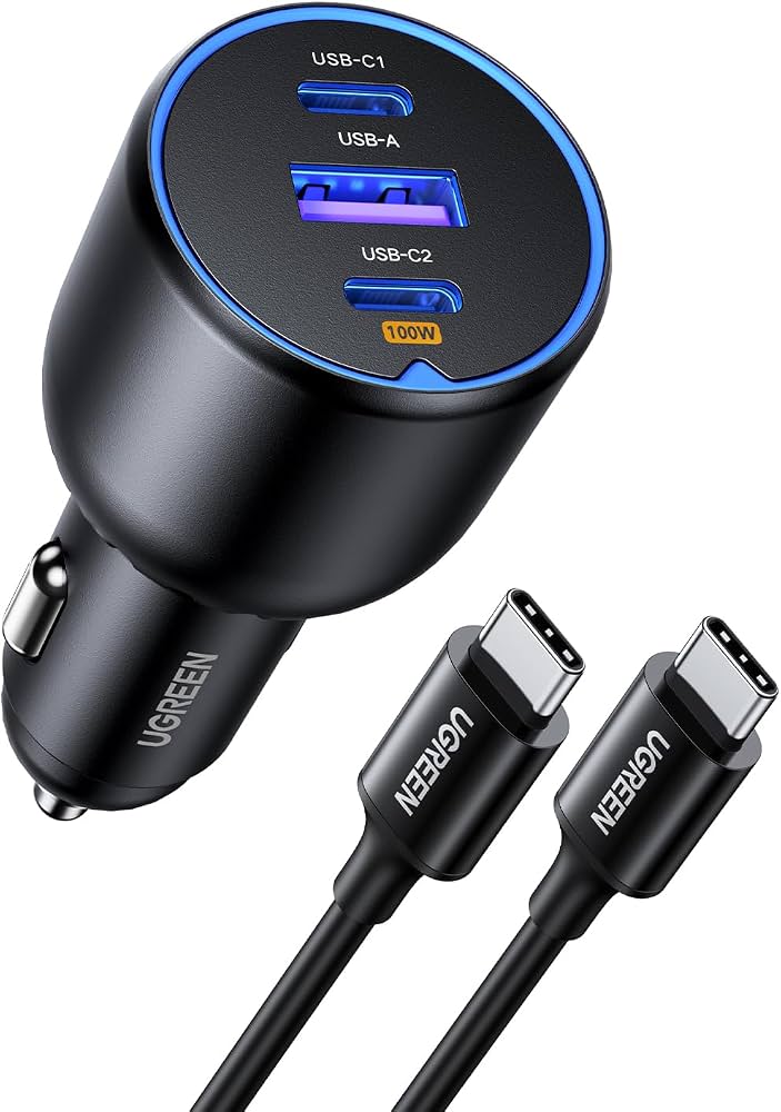 UGREEN 130W USB-C 3-port Car Charger