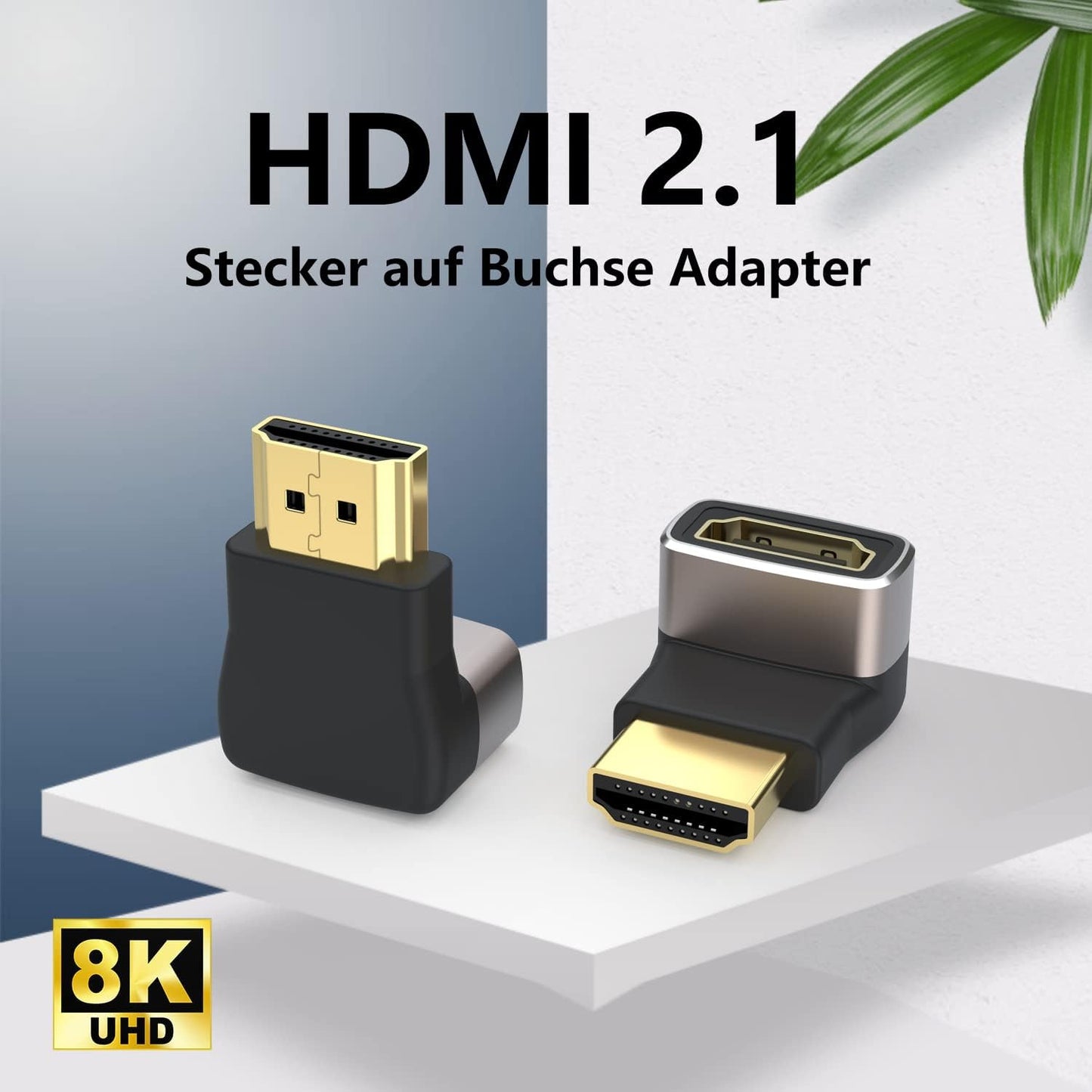 Right Angled Gold Plated HDMI Male to Female Adapter