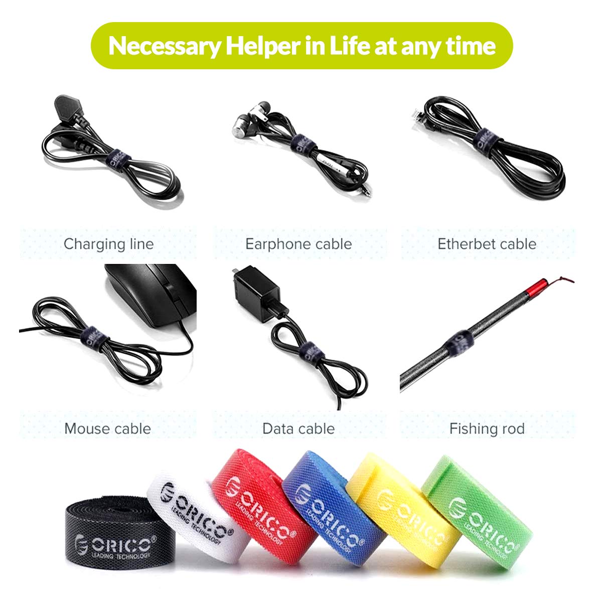 ORICO VELCRO CABLE 5PCK 1M