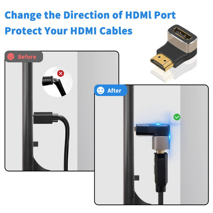 Up Angle 8K HDMI 2.1 Male to Female Adapter
