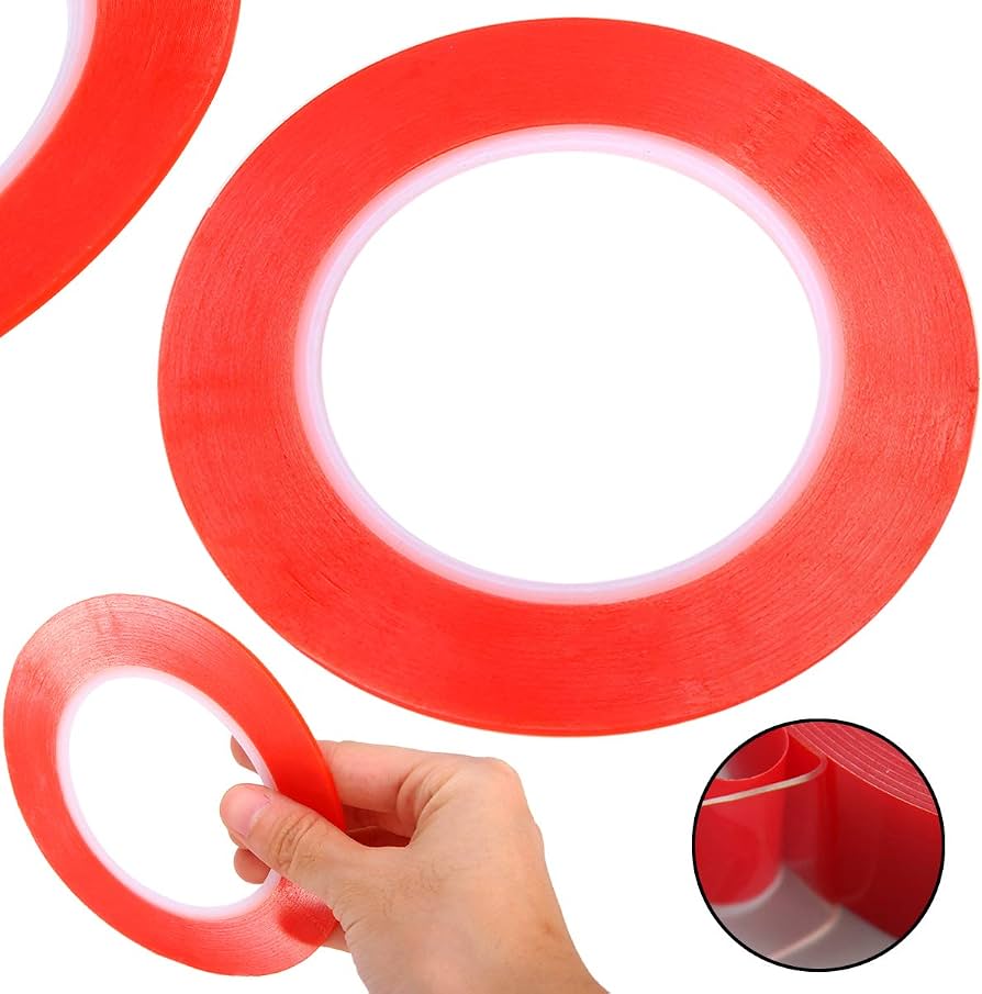 Pollen Double Sided Adhesive Tape (Red) For Mobile Phone repairs - 2mm x 50m