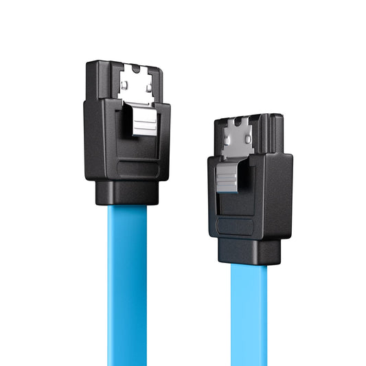 SATA III 6Gbps Straight HDD SDD Data Cable with Locking Latch -2 pack