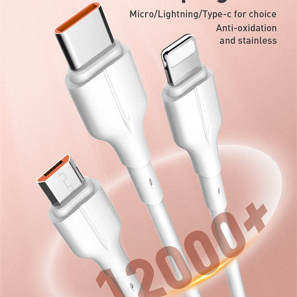 LDNIO LS842 Fast Charging 25w Data Cable - Micro/Lightning/Type-C - 2m