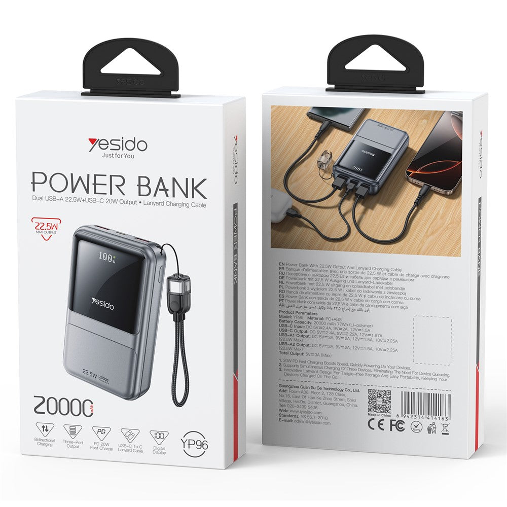 YESIDO YP96 20000mAh Fast Charging Power Bank