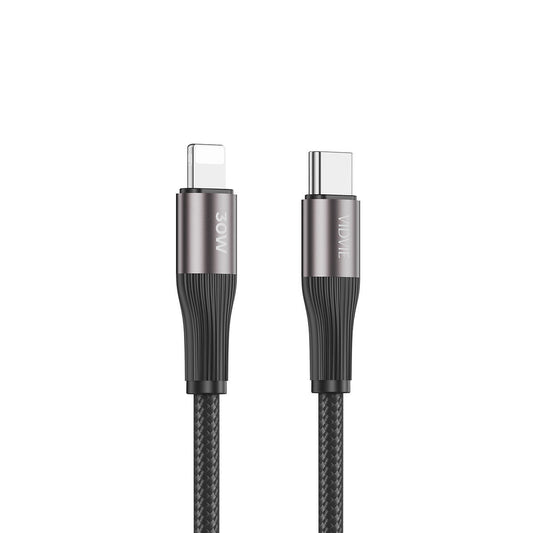 Vidvie CB4038 Braided  USB-C to Lightning Cable 30W Black 2m