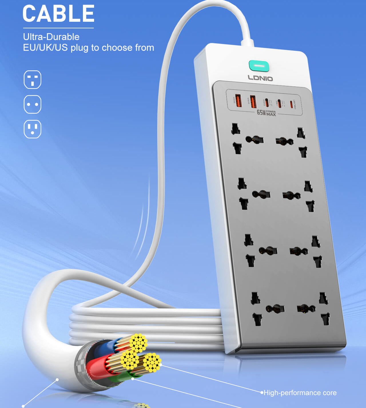 LDNIO SC4 13-in-1 Multi-function power strip