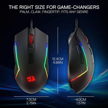 Redragon M616 TRIDENT 10000DPI RGB Gaming Mouse – Black