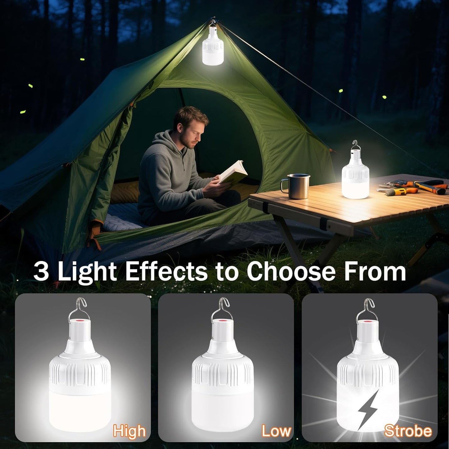 Yesido DH14 Outdoor Camping 600 Lumens 3 Lighting Modes Hanging Tent Light