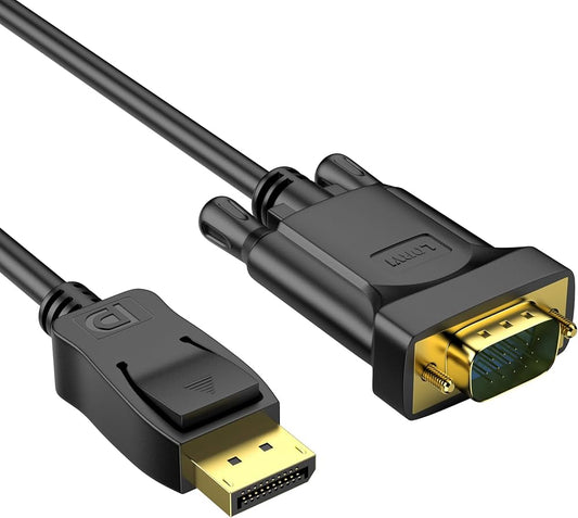 Pollen Display Port (DP) To Vga Cable Black - 1.8m
