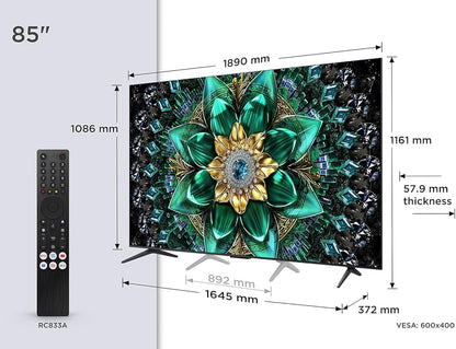 TCL 85 Inch QD Mini LED 4K Google TV