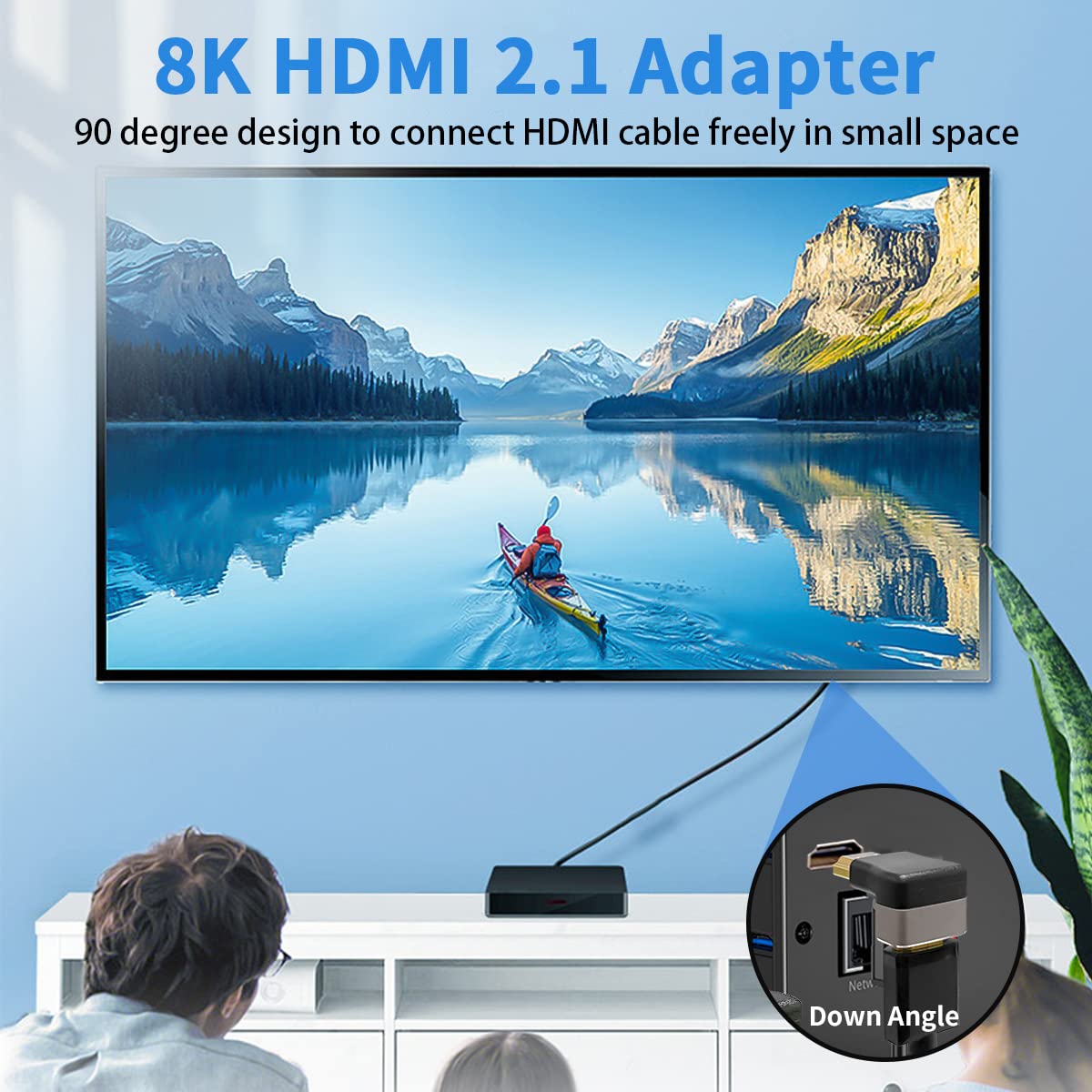 Right Angled Gold Plated HDMI Male to Female Adapter