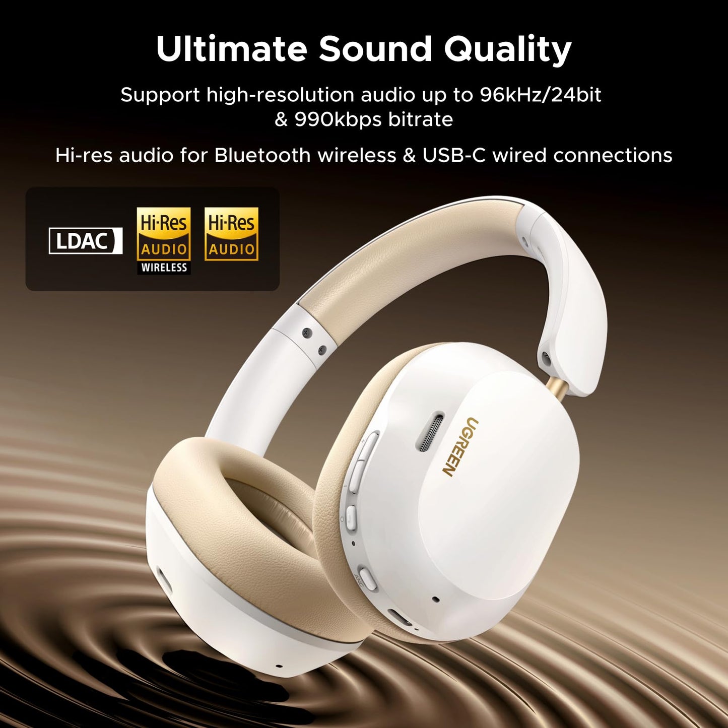 UGREEN HiTune Max 5C Hybrid ANC Headphones–White